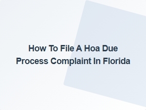 How to File a Hoa Due Process Complaint in Florida