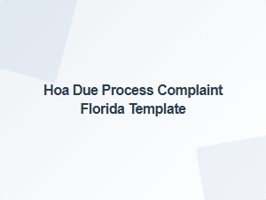 Hoa Due Process Complaint Florida Template