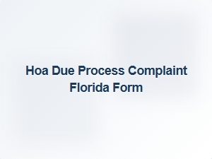 Hoa Due Process Complaint Form Florida Procedures