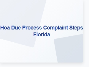 Hoa Due Process Complaint Steps Florida