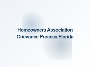 Homeowners Association Grievance Process Florida