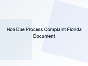 Hoa Due Process Complaint Florida Template