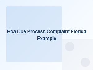 Hoa Due Process Complaint Florida Template