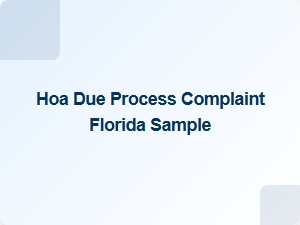 Hoa Due Process Complaint Sample Florida Template