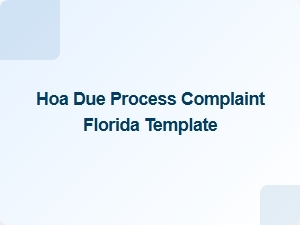 Hoa Due Process Complaint Florida Template