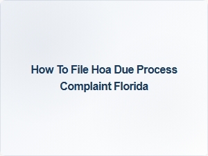 How to File Hoa Due Process Complaint Florida